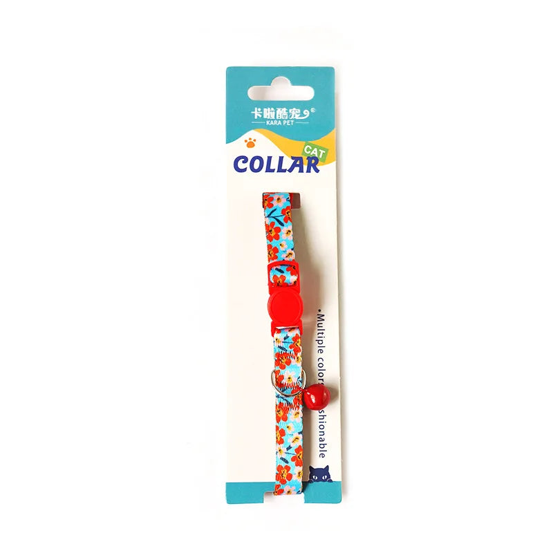 Adjustable Flower Printed Cat Collar