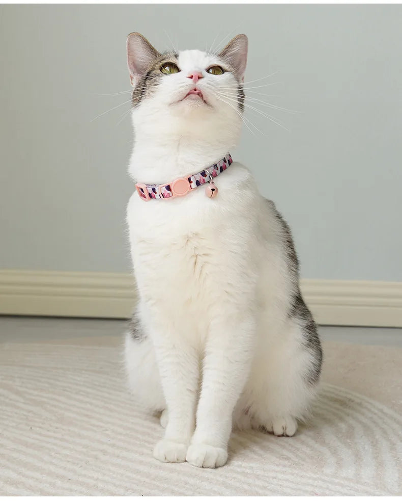 Adjustable Flower Printed Cat Collar