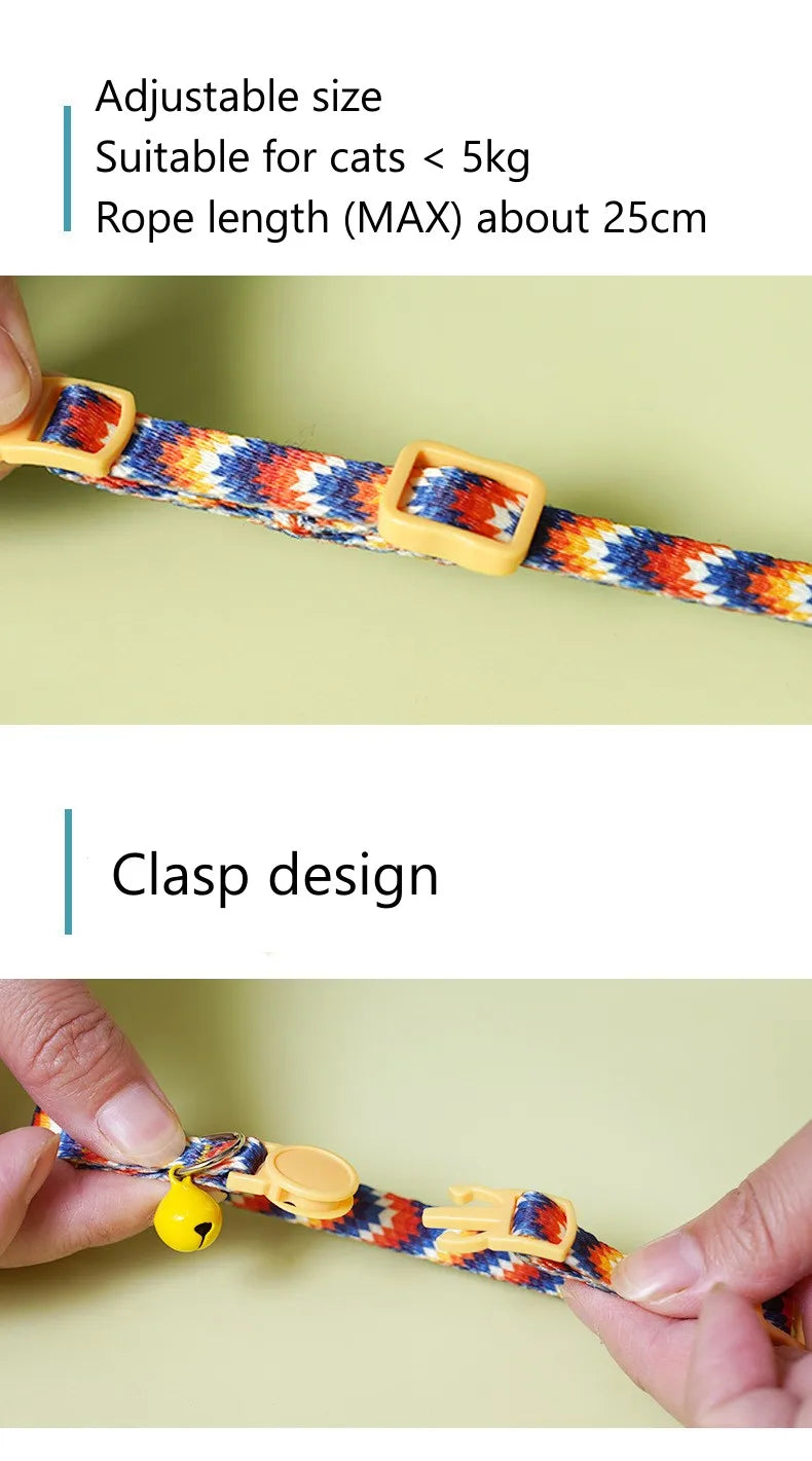 Adjustable Flower Printed Cat Collar