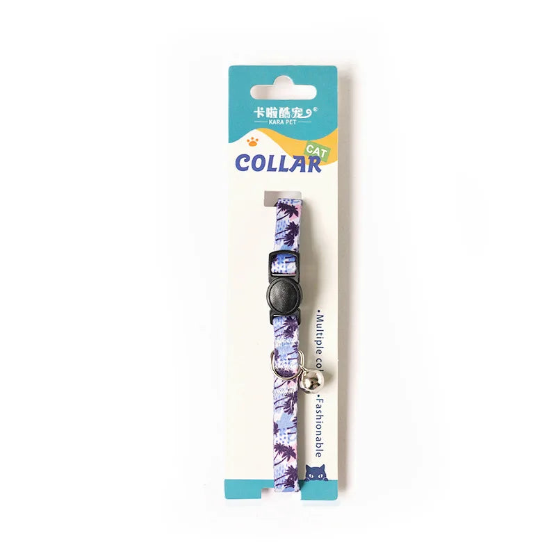 Adjustable Flower Printed Cat Collar