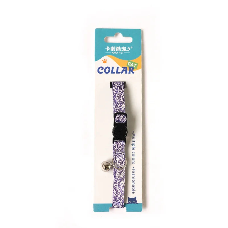Adjustable Flower Printed Cat Collar