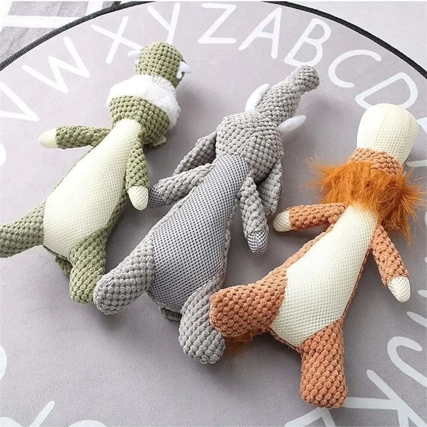 Squeaking dog plushie