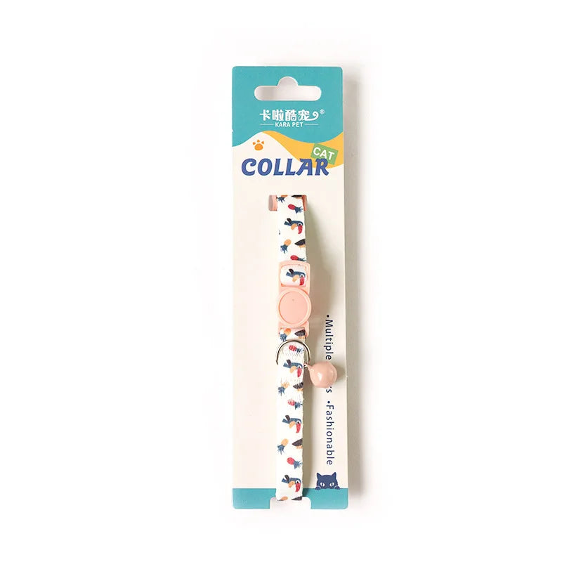 Adjustable Flower Printed Cat Collar