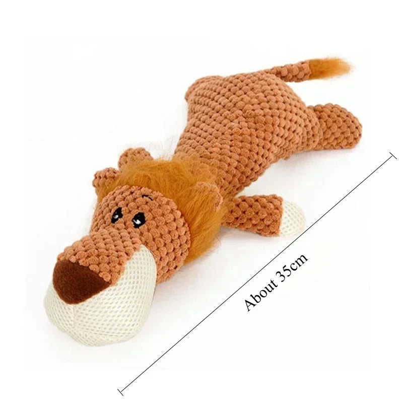 Squeaking dog plushie