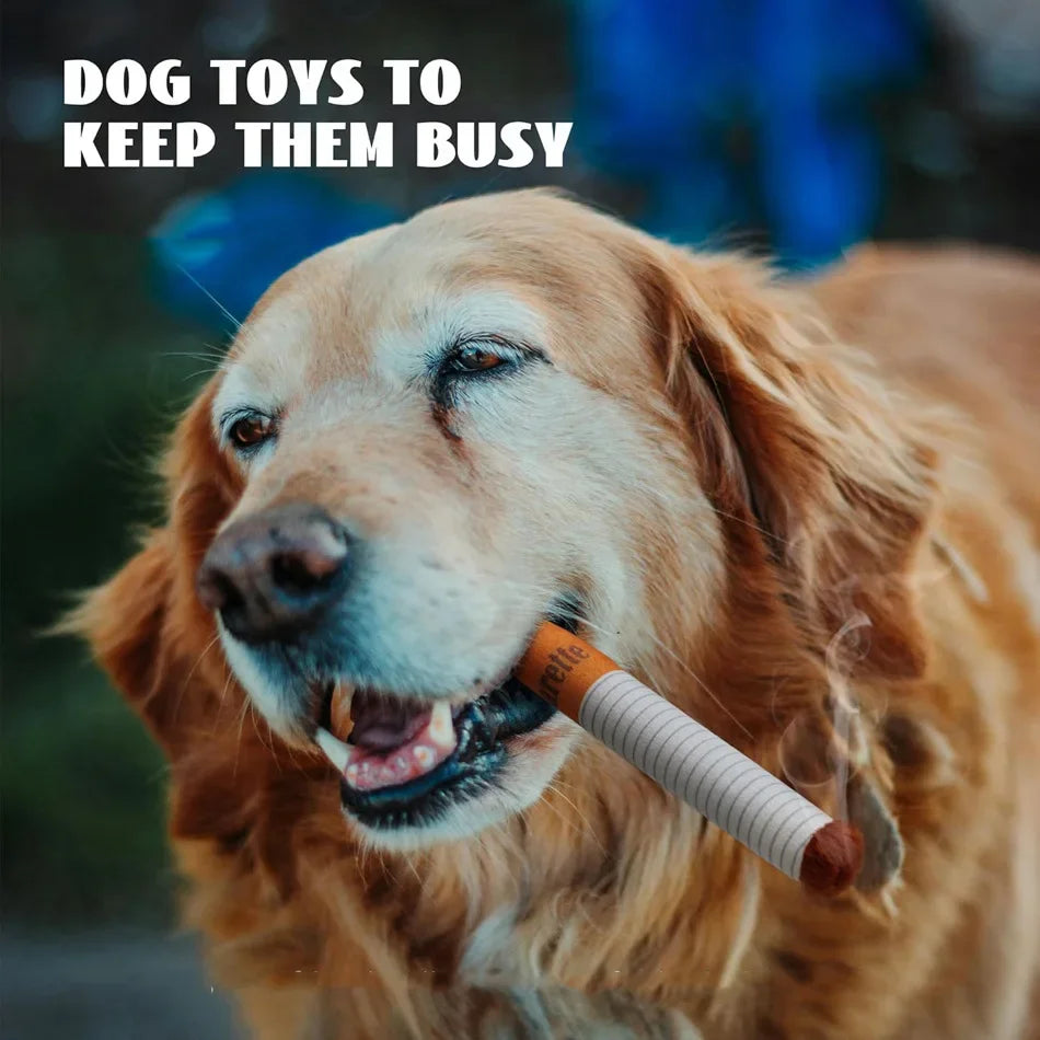 Cigarette chewing toy for dogs