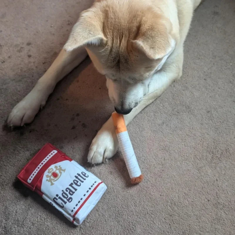 Cigarette chewing toy for dogs
