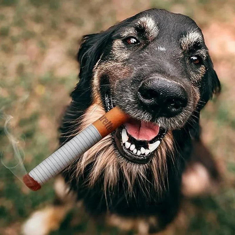 Cigarette chewing toy for dogs