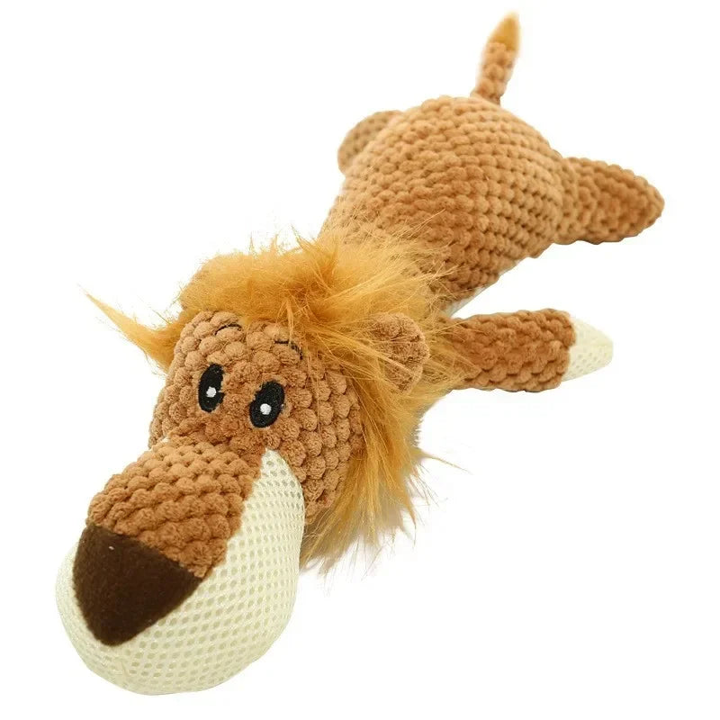 Squeaking dog plushie