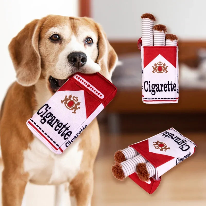 Cigarette chewing toy for dogs
