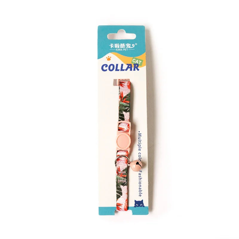Adjustable Flower Printed Cat Collar